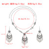 E-6497 N-7829 Boho Ethnic Vintage Heart Tassel Earrings and Forehead Pendant Butterfly Goldfish Chains Set for Women Girls Birthday Gift