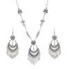 E-6497 N-7829 Boho Ethnic Vintage Heart Tassel Earrings and Forehead Pendant Butterfly Goldfish Chains Set for Women Girls Birthday Gift