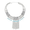 N-7831 Fashion Women's Retro Gold Silver Crystal Tassel Pendant Necklace Gypsy Indian Women Party Jewelry