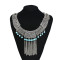 N-7831 Fashion Women's Retro Gold Silver Crystal Tassel Pendant Necklace Gypsy Indian Women Party Jewelry