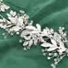 F-1006 Handmade Silver Wired Pearl Crystal Flower Leaf Headbands Headdress for Bridal Wedding Hair Accessories