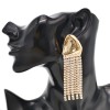 E-6500 Gold Long Rhinestone Chains Triangle Big Crystal Geometric Earrings for Women Girls