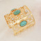 B-1222 Gold Hollow Turquoise Rhinestone Bracelet Arm Cuff For Women Girls Party Jewelry Gift