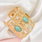 B-1222 Gold Hollow Turquoise Rhinestone Bracelet Arm Cuff For Women Girls Party Jewelry Gift