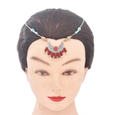 Bohemian Ethnic Forehead Head Chains Headbands for Women Handmade Tribal Party Hair Jewelry