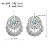 E-6501 Vintage Carved Women Earrings Coins Tassels Turquoise Drop Earrings Bohemian Gypsy Earrings