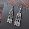 E-6503 Women Boho  Antique Silver Gypsy Indian Tribal Ethnic Dangle Earrings