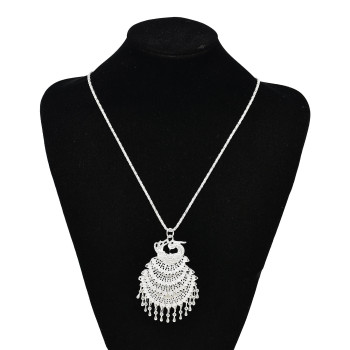 N-7837 New 2023 Spring Fashion Boho Women's Party Jewelry Gift National Alloy Necklace Peacock Tassel Necklace Jewelry