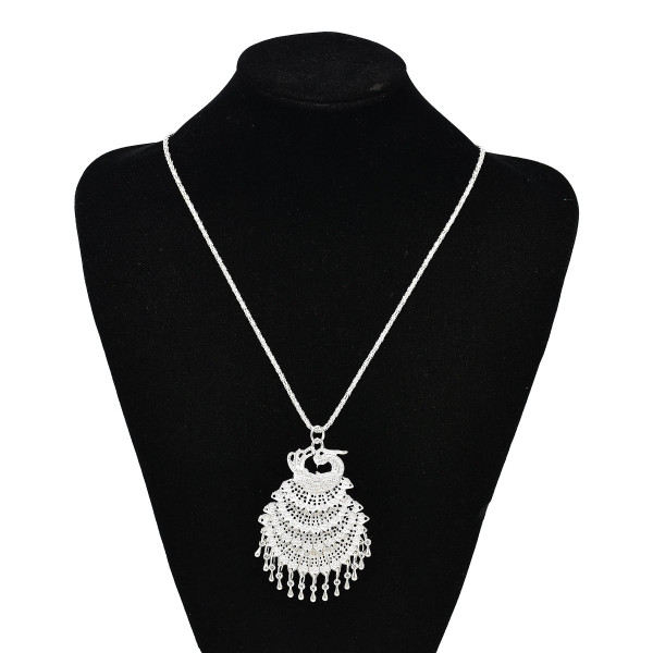 N-7837 New 2023 Spring Fashion Boho Women's Party Jewelry Gift National Alloy Necklace Peacock Tassel Necklace Jewelry