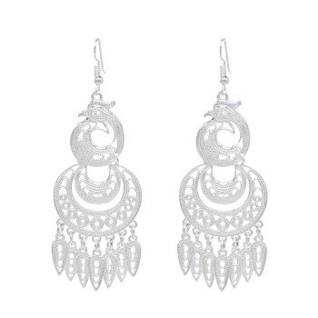 E-6502 Silver Phoenix Earrings Tassels Dangle Birthday Jewelry Gifts for Women's Girl Christmas Graduation Party