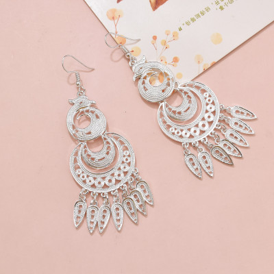 E-6502 Silver Phoenix Earrings Tassels Dangle Birthday Jewelry Gifts for Women's Girl Christmas Graduation Party