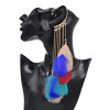 E-6504 Fashion New Elegant Women's Feather Earrings Without Perforations Long Tassel Chain Earrings Holiday Party Jewelry Gifts