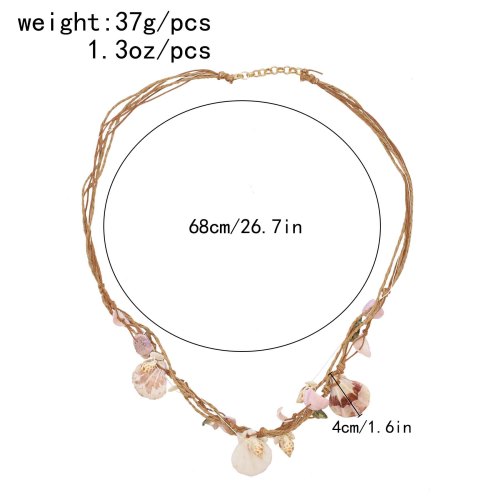 N-7840 Shell Chokers Necklaces For Women Handmade Indian Bohemian Ethnic Pendant Rope Necklace