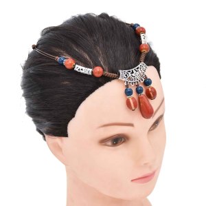 N-7841 Pendant Headband For Women Bohemian Ethnic Forehead Hairwear Handmade Tribal Party Hair Jewelry
