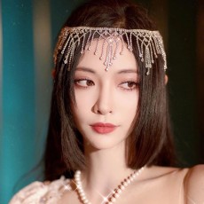 F-1012 Super Fairy Crystal Forehead Hair Ornament Exotic Nationality Bride Head Chain