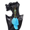 E-6505 Long Drop Earrings For Women Exaggerated Feather Pendant Vintage Bohemian Ethnic Indian Jhumka Earrings