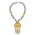 N-7845 Acrylic Gem Beaded Round Pendant Necklace Tibetan Ethnic Choker Necklaces