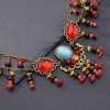 N-7848 Turquoise Pendant Necklaces For Women Bohemian Ethnic Stone Tassels Statement Chains Necklace