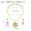 N-7847 Gold Bohemian Rhinestone Flower Leaf Tassel Necklace Ethnic Stud Earring Set for Women Girls Birthday Gift Vacation Jewelry