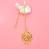 N-7847 Gold Bohemian Rhinestone Flower Leaf Tassel Necklace Ethnic Stud Earring Set for Women Girls Birthday Gift Vacation Jewelry