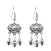 E-6507 Vintage Chinese Style Long Life Lock Access Safety Words Bell Tassel Pendant Earrings