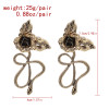E-6508 Punk Vintage Gold Rose Flower Snake Earrings Dangle for Women Girls Birthday Party Jewelry Gift Vacation Decoration