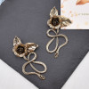 E-6508 Punk Vintage Gold Rose Flower Snake Earrings Dangle for Women Girls Birthday Party Jewelry Gift Vacation Decoration