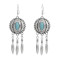 E-6509 INDIAN VINTAGE SILVER METAL BLUE RED ACRYLIC LONG TASSEL EARRINGS FOR WOMEN BOHO ETHNIC PARTY JEWELRY GIFT