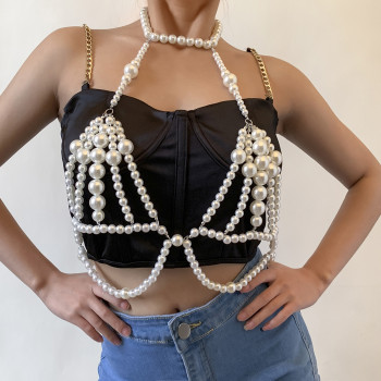 N-7856 FASHION BOHEMIAN GYPSY WAIST CHAIN BODY CHAIN BEAD BRA Pearl BRA FOR WOMEN JEWELRY
