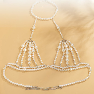 N-7856 FASHION BOHEMIAN GYPSY WAIST CHAIN BODY CHAIN BEAD BRA Pearl BRA FOR WOMEN JEWELRY