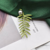 P-0453-A/B/C Pearl Alloy Brooch for girls,Leaf Women Brooch Elegant Wedding Birthday Party Decoration