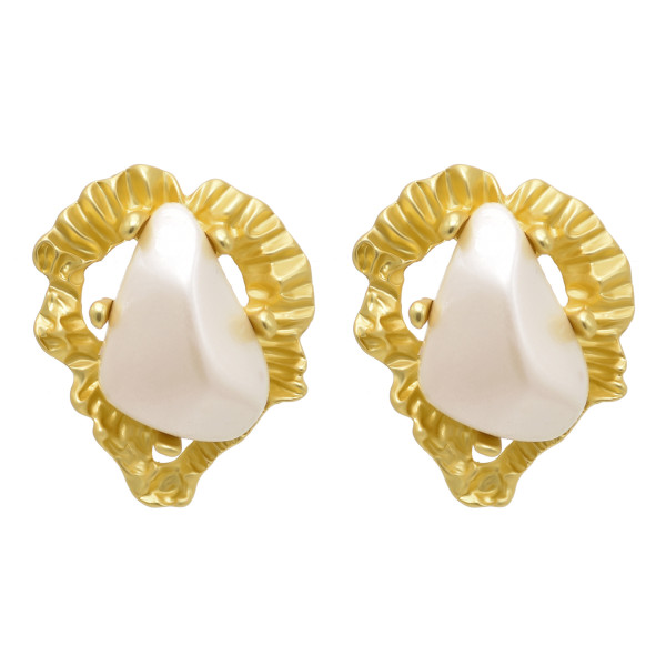 E-6510 Baroque Style Gold Alloy White Red Rhinestone Ear Stud Earrings Jewelry Accwssories For Womens Grils Party Brithday Gifts