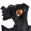 E-6510 Baroque Style Gold Alloy White Red Rhinestone Ear Stud Earrings Jewelry Accwssories For Womens Grils Party Brithday Gifts