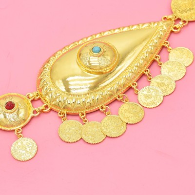 N-7860 Bohemian Style Antique Silver Leaf Carved Metal Waist Chain Suitable for Ladies' Party and Dance Belly Chain