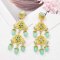 E-6511 Charms Women Drop Earrings Exaggerated Stone Ethnic Bilayer Tassel Pendant Gold Carved Earrings Female