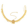 F-1017 Gold Bridal Rhinestone Forehead Head Chain Coin Tassel Headband for Women Girls Wedding Holiday Party Hair Accessories