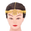F-1017 Gold Bridal Rhinestone Forehead Head Chain Coin Tassel Headband for Women Girls Wedding Holiday Party Hair Accessories