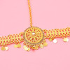 F-1017 Gold Bridal Rhinestone Forehead Head Chain Coin Tassel Headband for Women Girls Wedding Holiday Party Hair Accessories