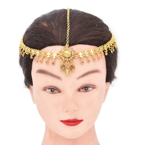 F-1016 Fashion Gold Tassel Sunflower Women's Headwear Wedding Hair Accessories Suitable for Women's Party Jewelry Gifts