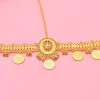 F-1015 Gold Coin Tassel Crystal Flower Forehead Hair Accessories Indian Bohemian Bride Wedding Accessories