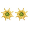 E-6512 French style Vintage SUN-flowers Style Ear Stud Gold Color Metal Green Red Blue Color Crystal For Womens Party Gifts