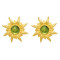 E-6512 French style Vintage SUN-flowers Style Ear Stud Gold Color Metal Green Red Blue Color Crystal For Womens Party Gifts