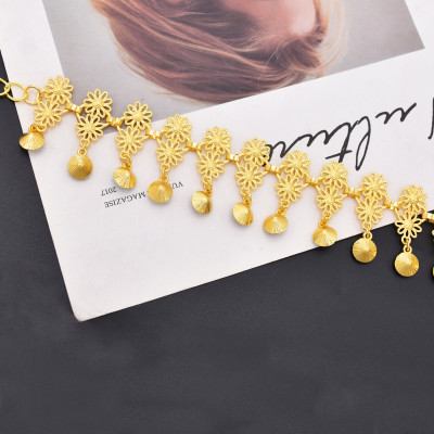 N-7862 Daisy Flower Rhinestone Tassel Body Chain Dancing Belly Chain Fresh Waist Chains for Women Girls