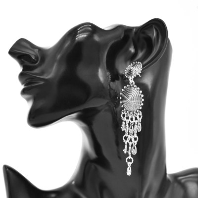 E-6513 Vintage Tassel Earrings For Women Bohemian Ethnic Carved Gypsy Drop Dangle Statement Earrings