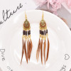 E- 6515 Bohemian Indian Women's Long Dropped Earrings Exaggerate Feather Pendant Retro Bo Earrings Tradition