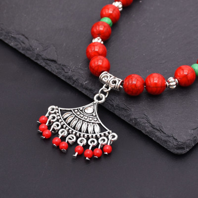 Boho Forehead Head Chain Bead Chain Ethnic Headpiece Vintage Pendant For Women Girls Vacation Decoration