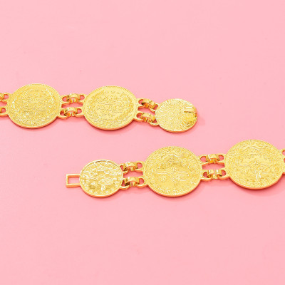 N-7865 Boho Gold Alloy Waterdrop Bead Belt Belly Dance Waist Belt Chains for Women Girl Indian Thailand Party