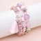 B-1225 6 Sets Boho Bracelets For Women Multilayer Stackable Sparkly Crystal Beaded Stretch Bracelets For Women Girls Gift