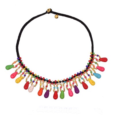 N-7870 Fashion Bohemian Ethnic Colorful Turquoise Tassel Head Chain Headpiece