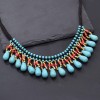 N-7870 Fashion Bohemian Ethnic Colorful Turquoise Tassel Head Chain Headpiece